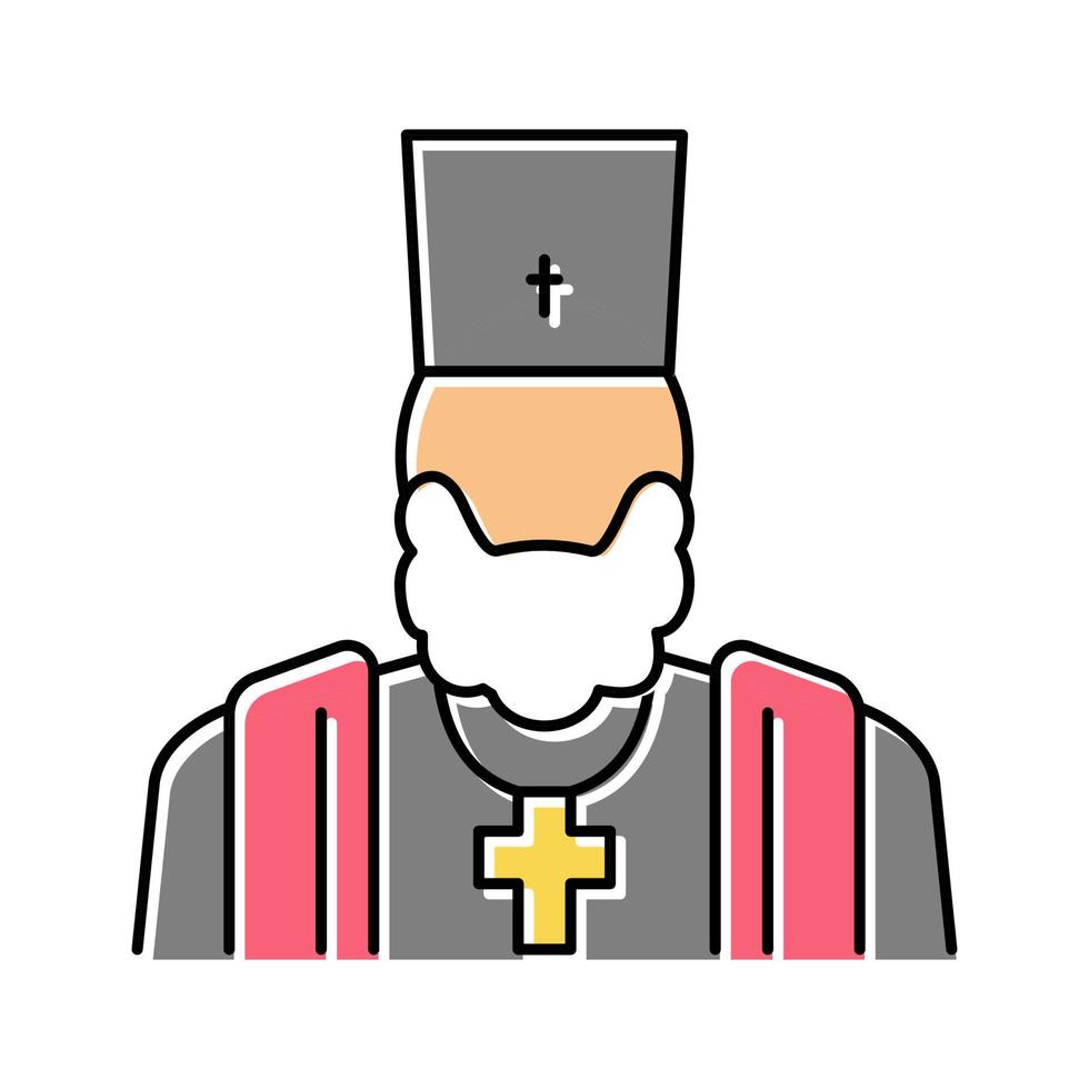 sacerdote cristianismo color icono vector ilustración