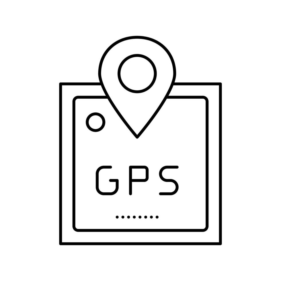 gps dispositivo línea icono vector ilustración