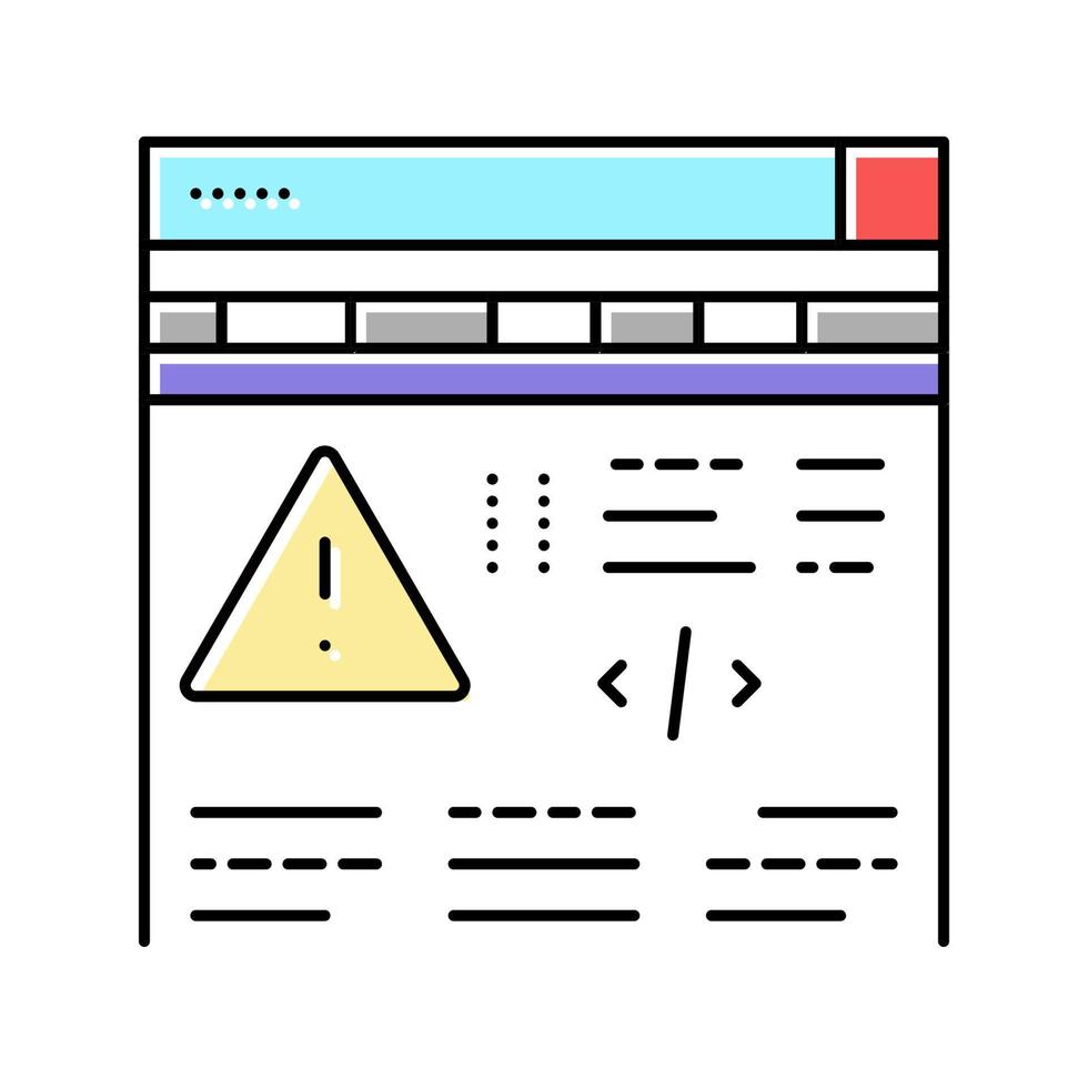 fixing program errors color icon vector illustration