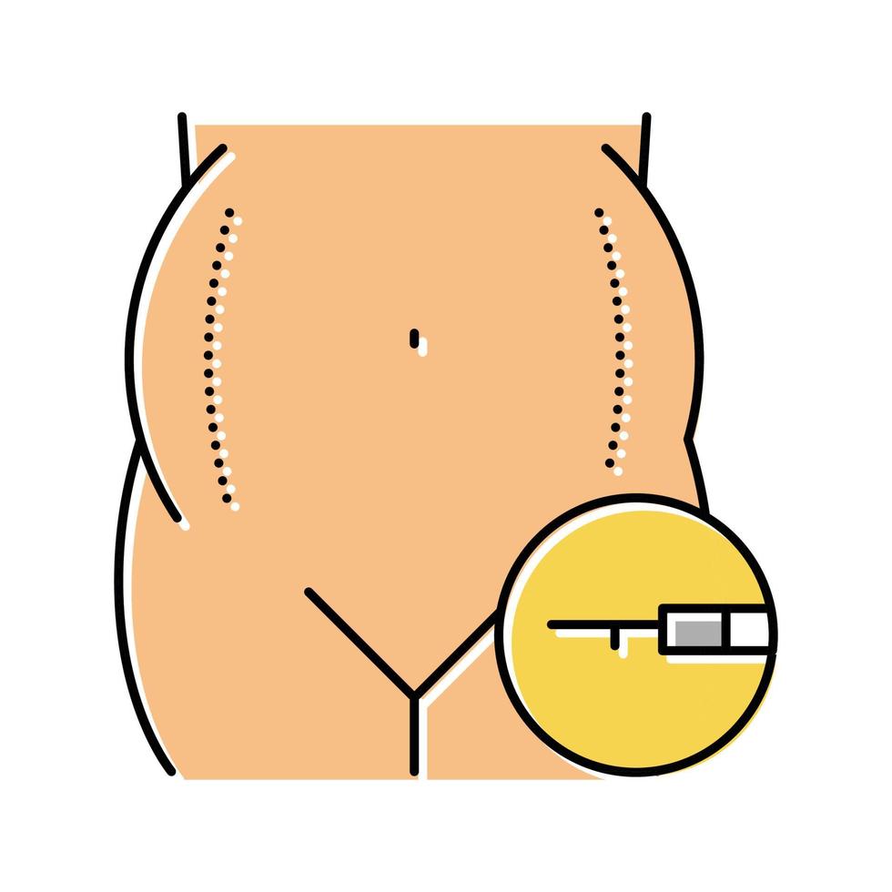 liposucción cirugía color icono vector ilustración