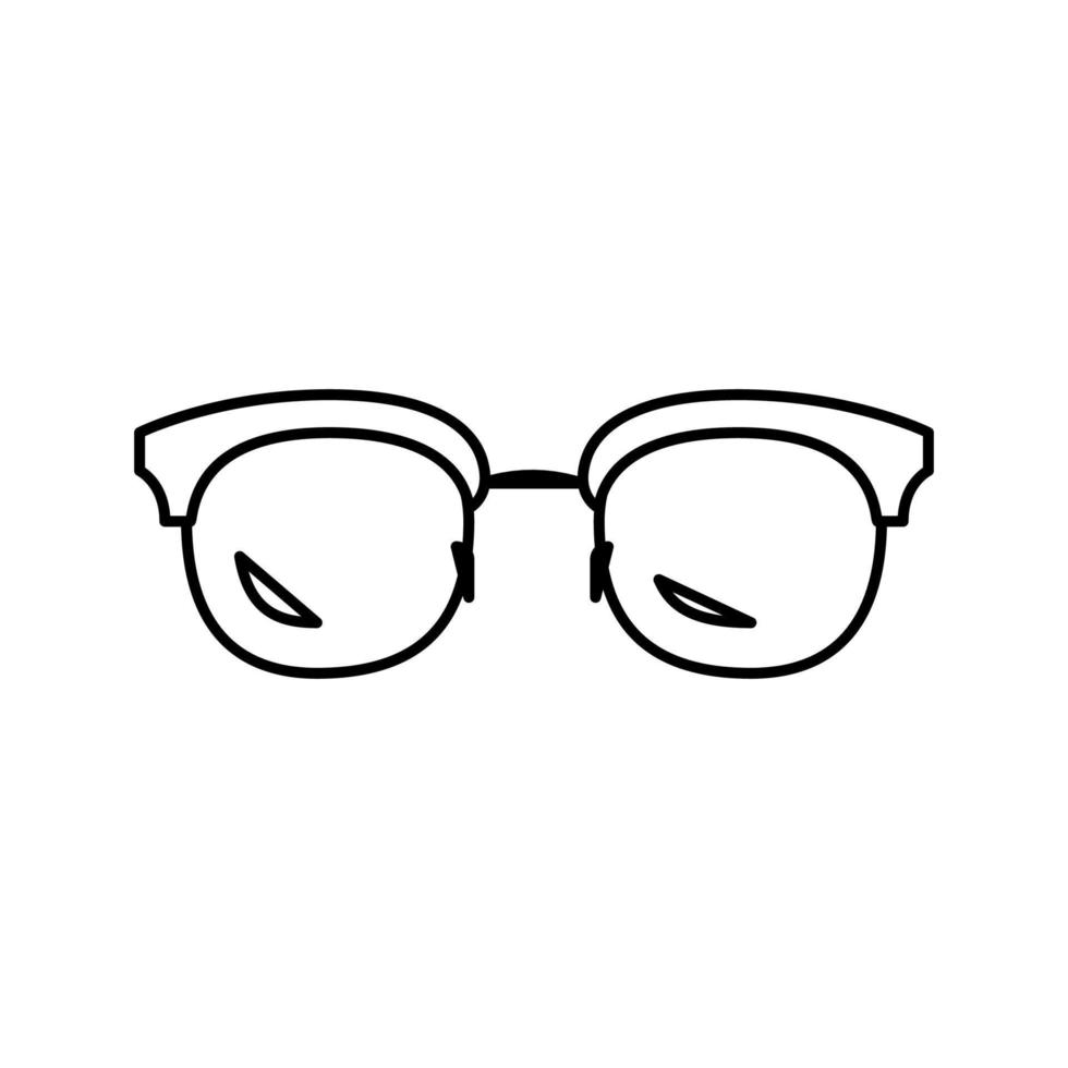 hipster gafas línea óptica icono vector ilustración