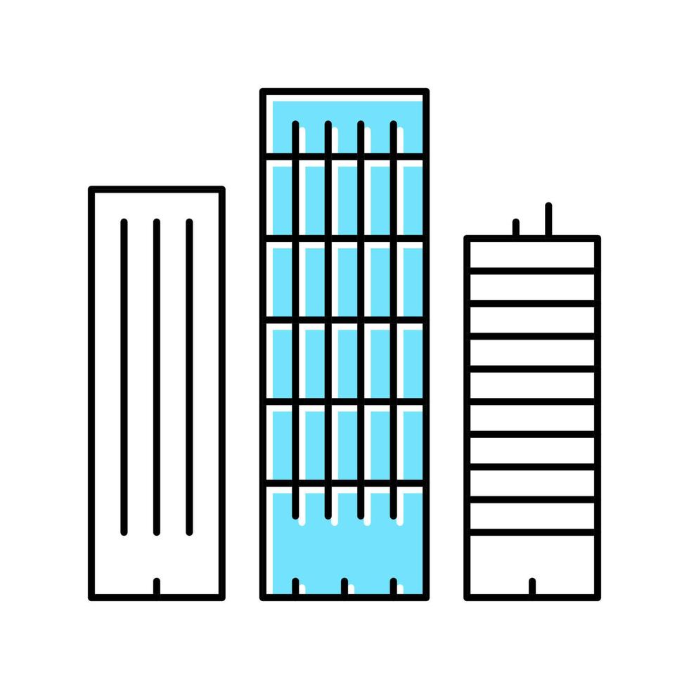 skyscraper buildings color icon vector illustration