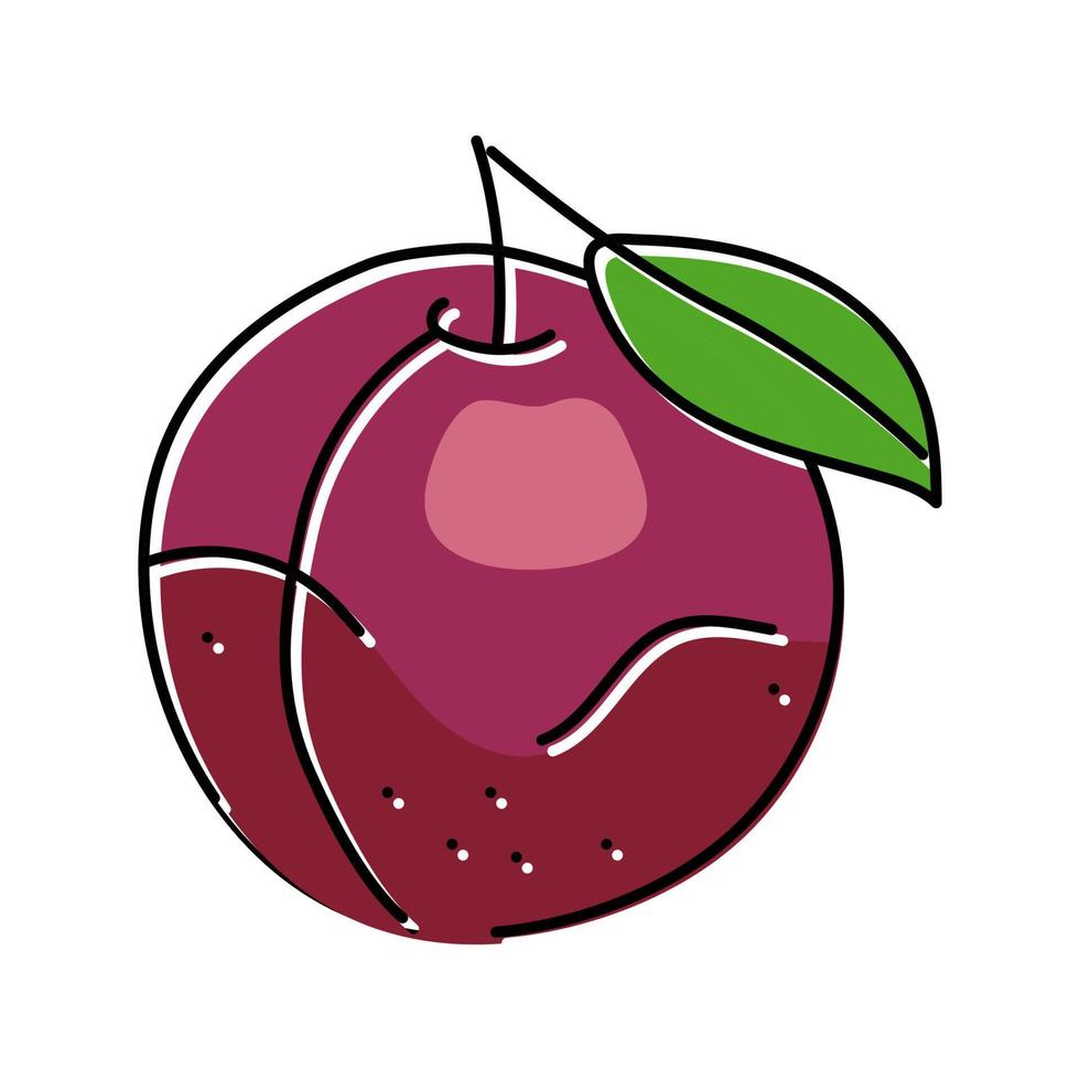 plum burgundy leaf color icon vector illustration