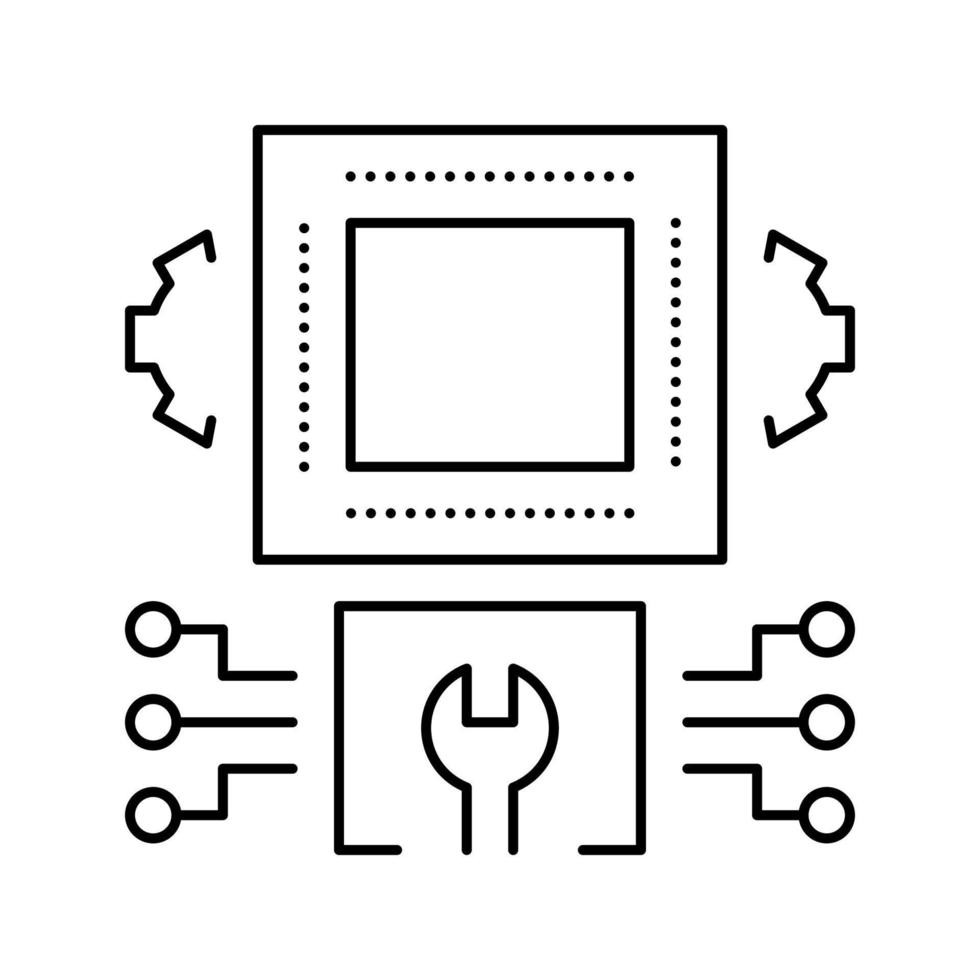 engineering system line icon vector illustration