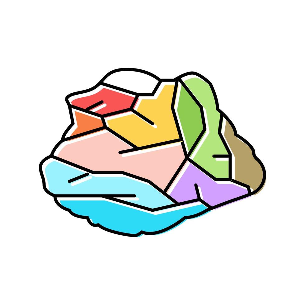 ilustración de vector de icono de color de roca de piedra de ópalo