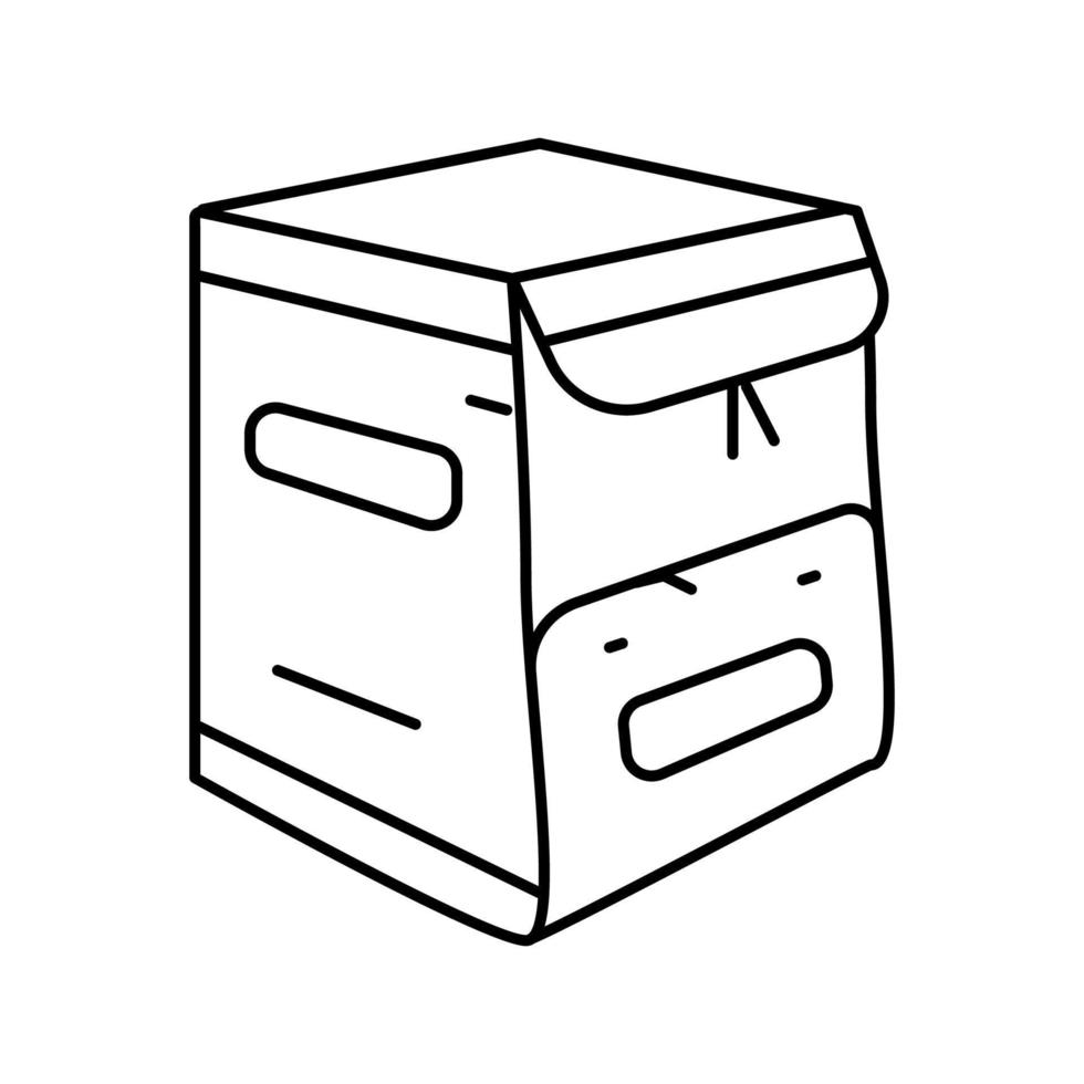 ilustración de vector de icono de línea de caja de bolsa de entrega