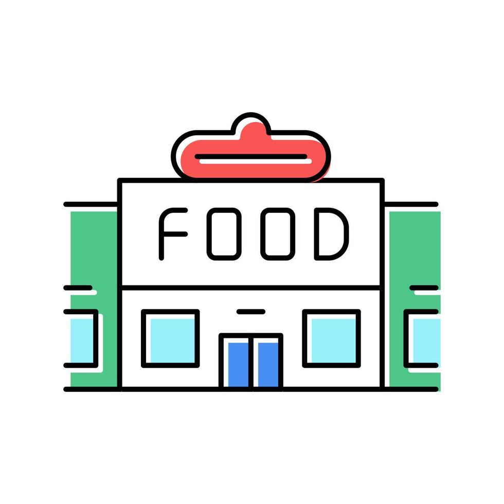 tienda de alimentos edificio color icono vector ilustración