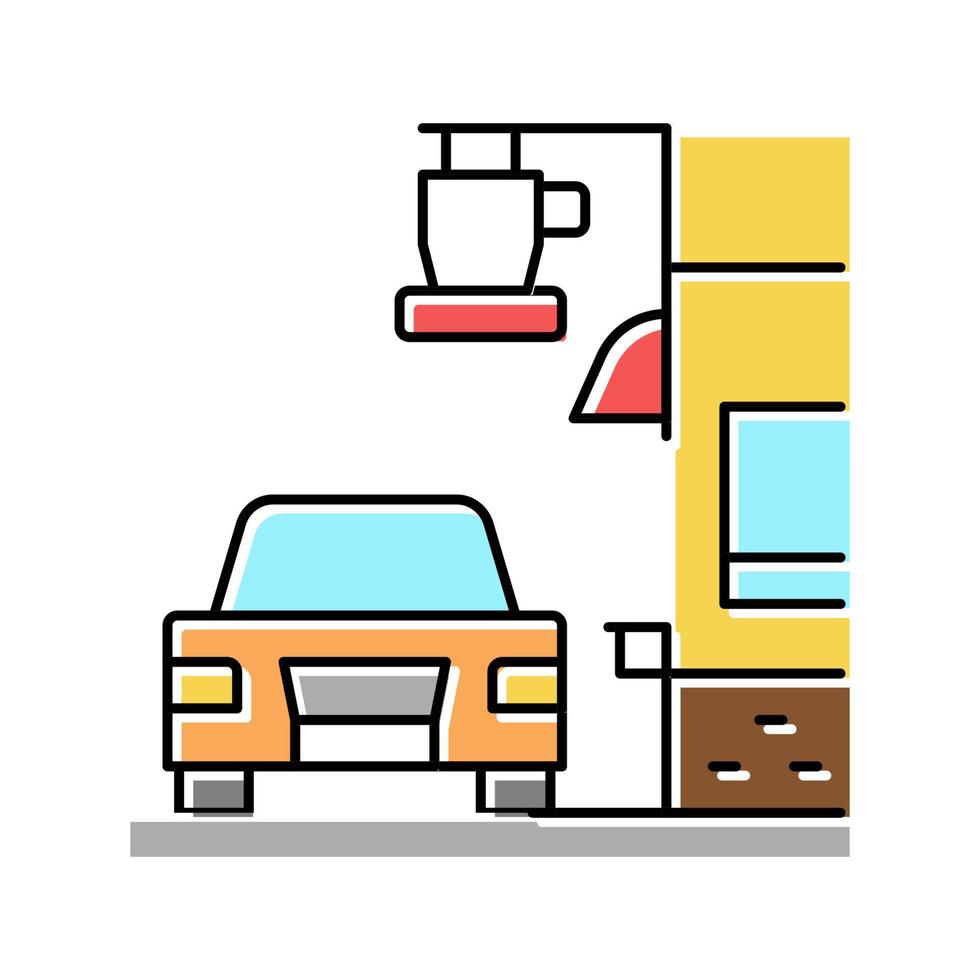 drive coffee cafe color icon vector illustration