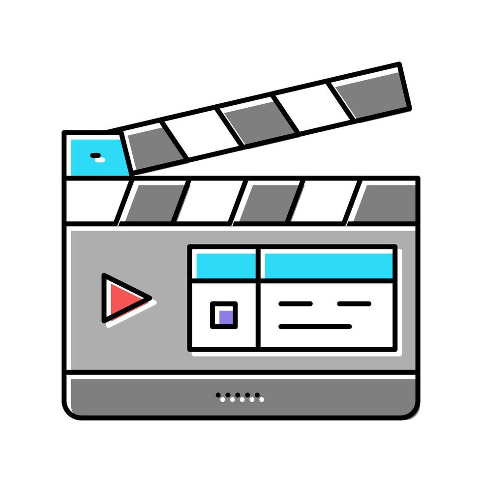 clapperboard numbering tool color icon vector illustration