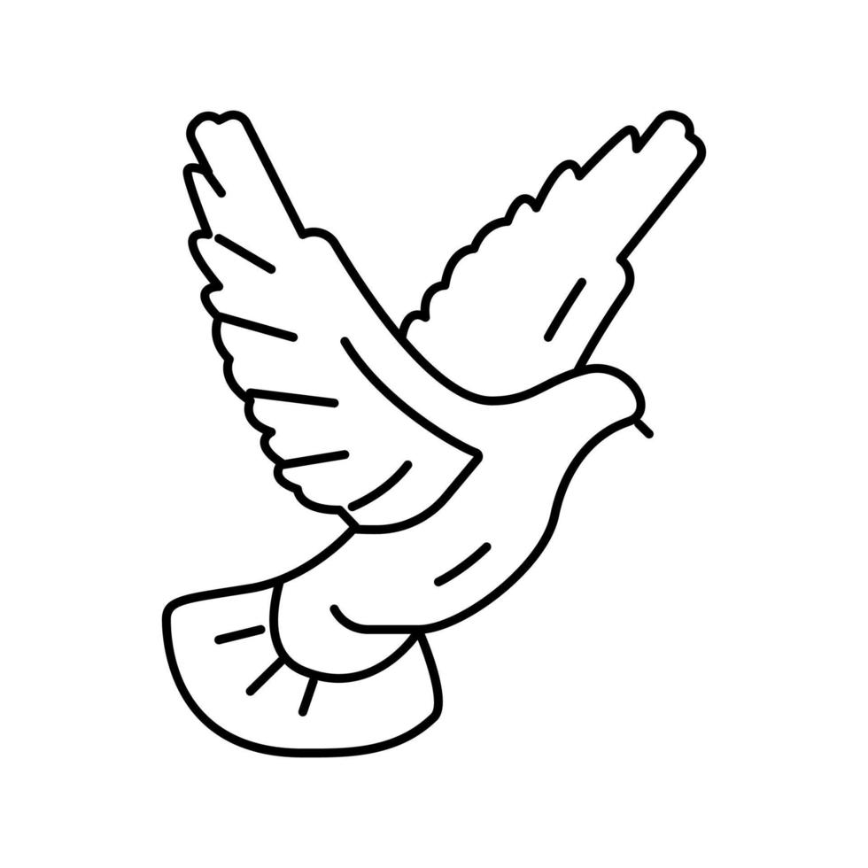flying dove line icon vector illustration