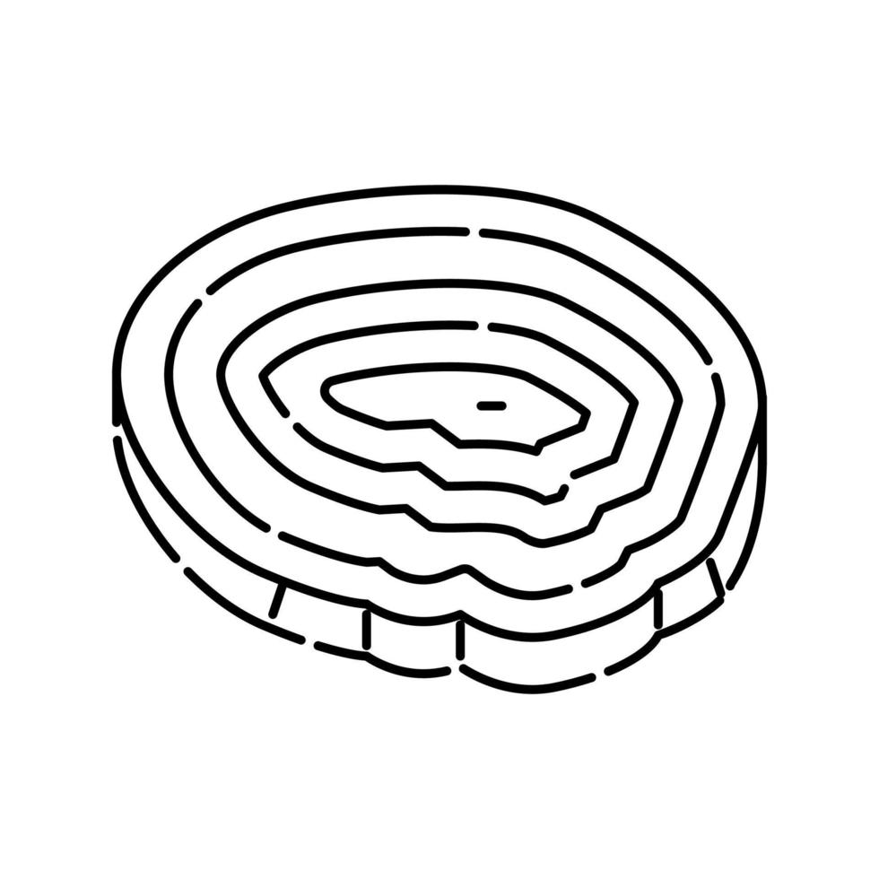 pieza de madera madera línea icono vector ilustración