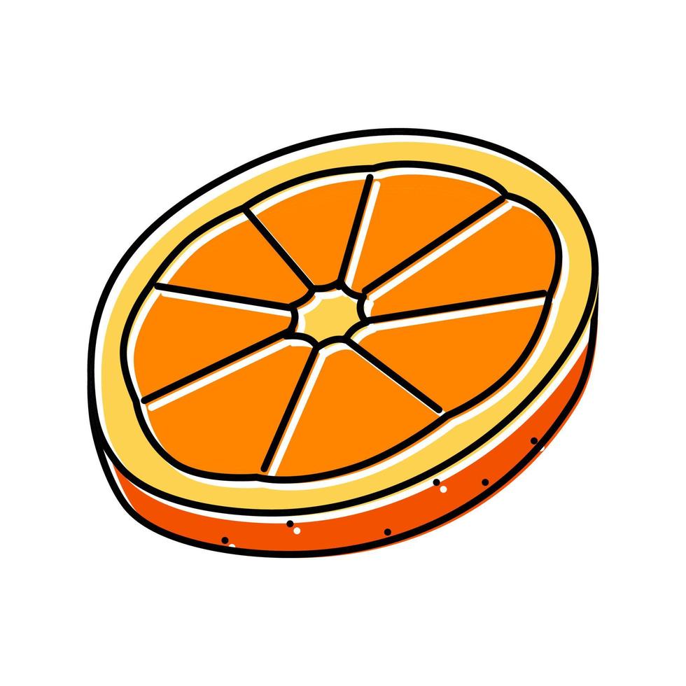 rebanada redonda icono de color naranja ilustración vectorial vector