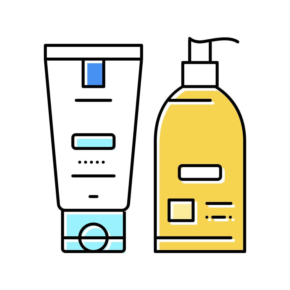 hand cream and lotion packaging color icon vector illustration