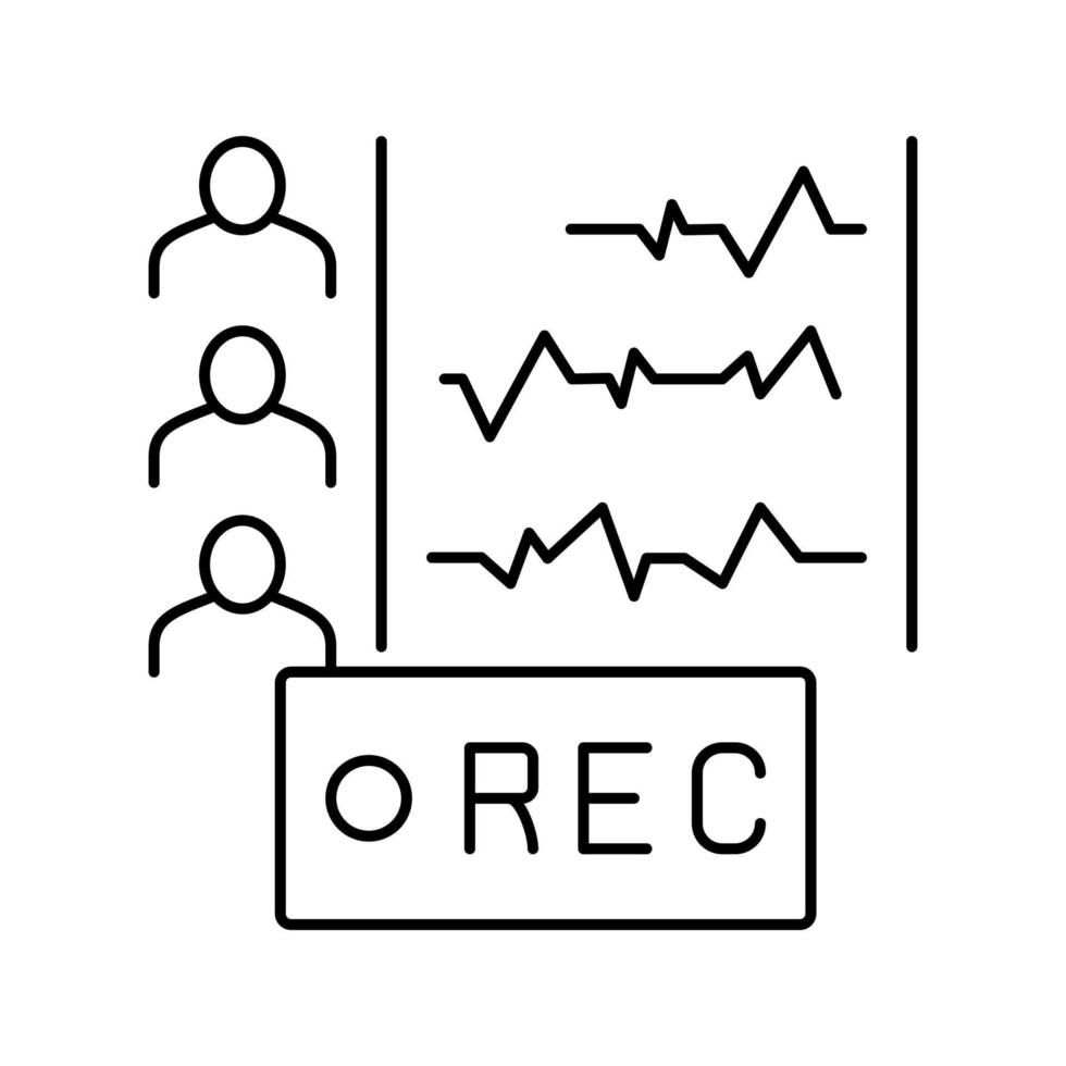 recording radio hosts line icon vector illustration