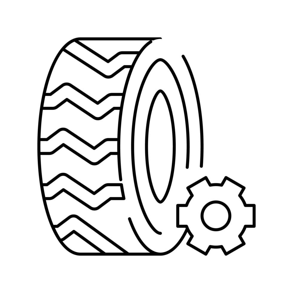 ilustración de vector de icono de línea de neumáticos industriales