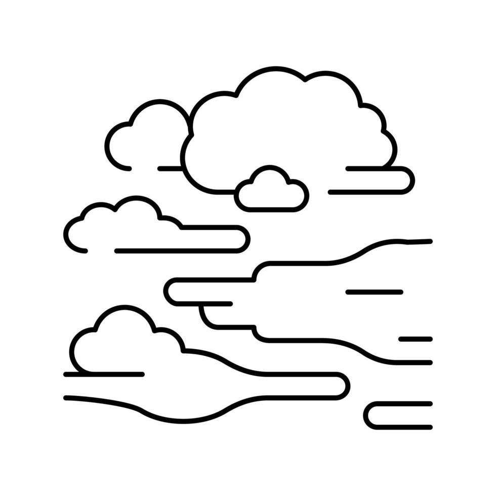 ilustración de vector de icono de línea de humo de niebla