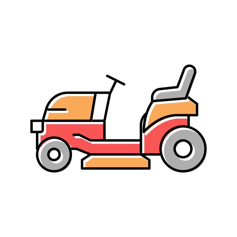 tractor lawn mower color icon vector illustration