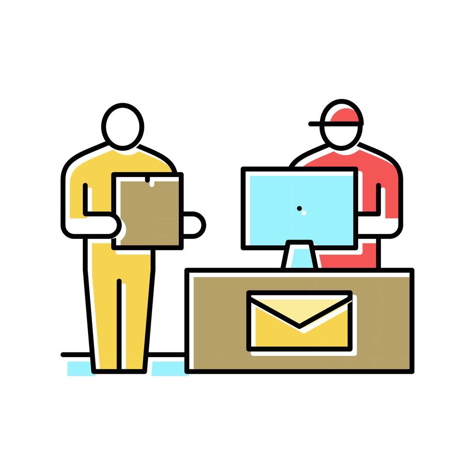 ilustración de vector de icono de color de servicio de correos