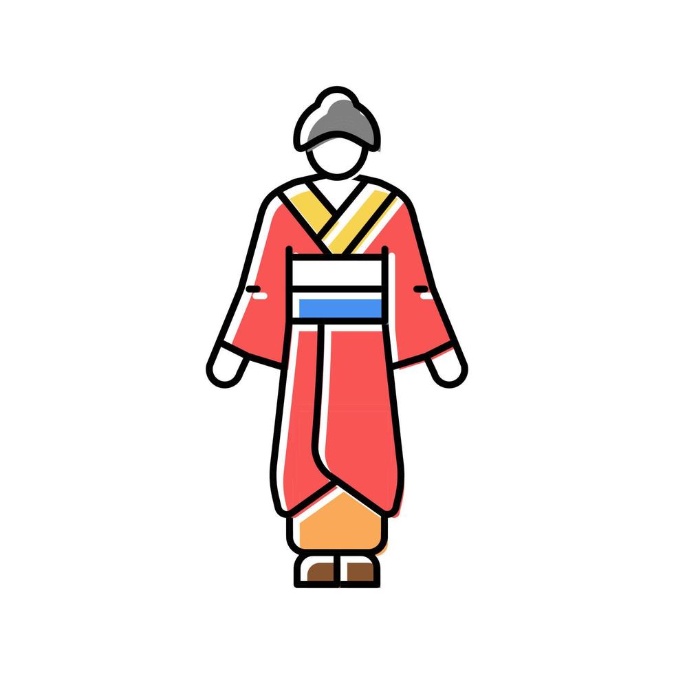 geisha mujer color icono vector ilustración
