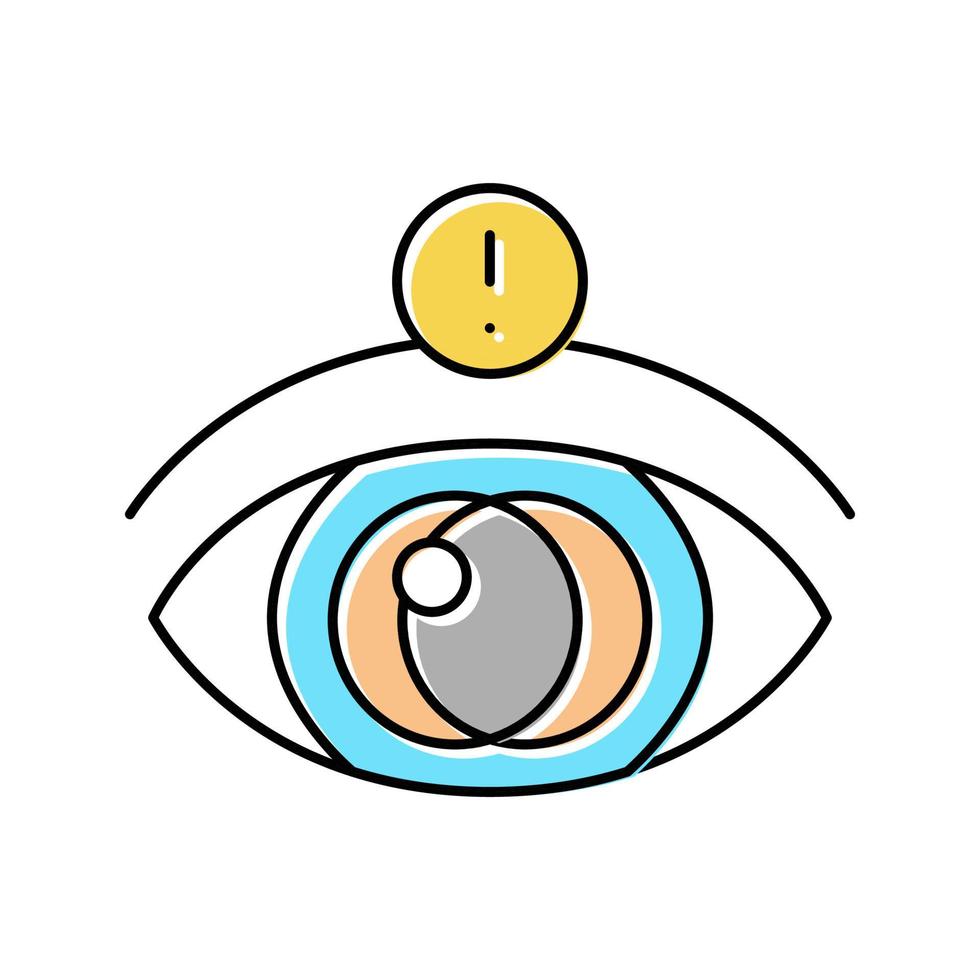 ilustración de vector de icono de color de trazo de visión