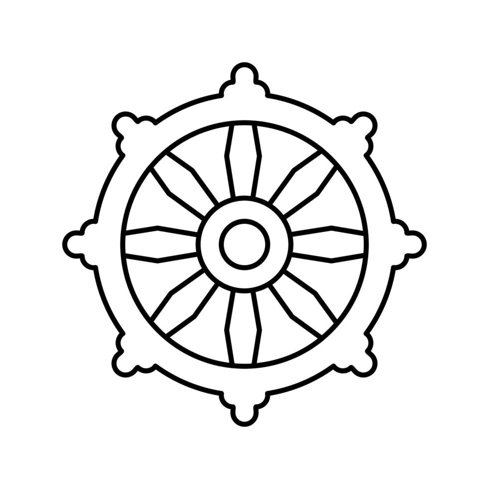 budismo religión línea icono vector ilustración