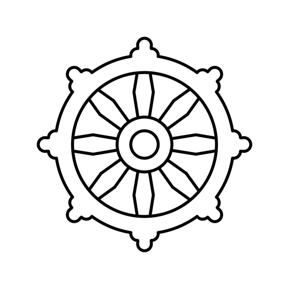 buddhism religion line icon vector illustration
