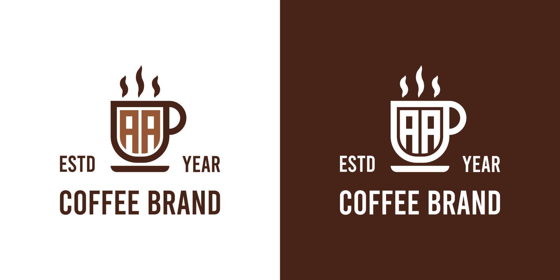 Letter AA Coffee Logo, suitable for any business related to Coffee, Tea, or Other with AA initials. vector