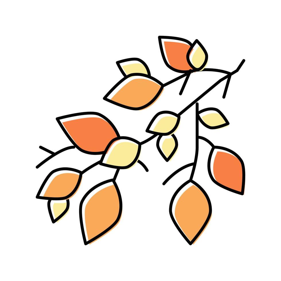 branch leaf color icon vector illustration