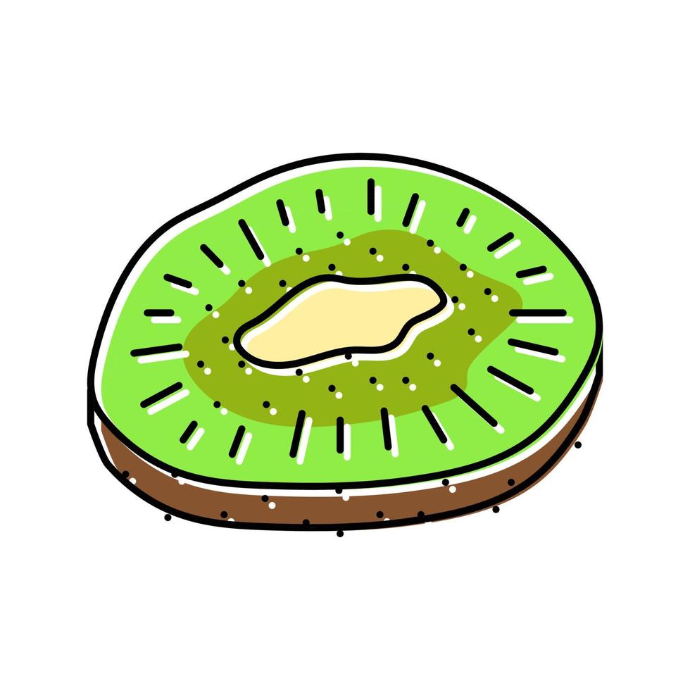 slice kiwi fresh color icon vector illustration