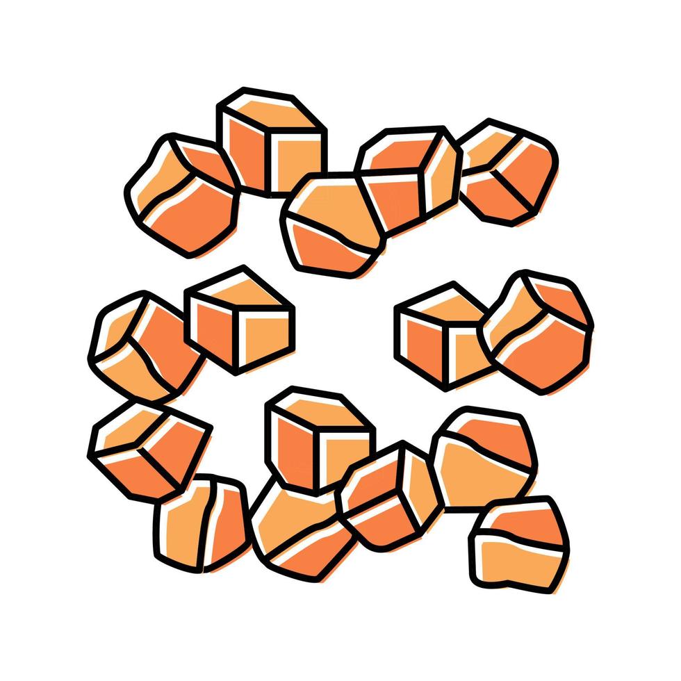 cubes cut carrot color icon vector illustration