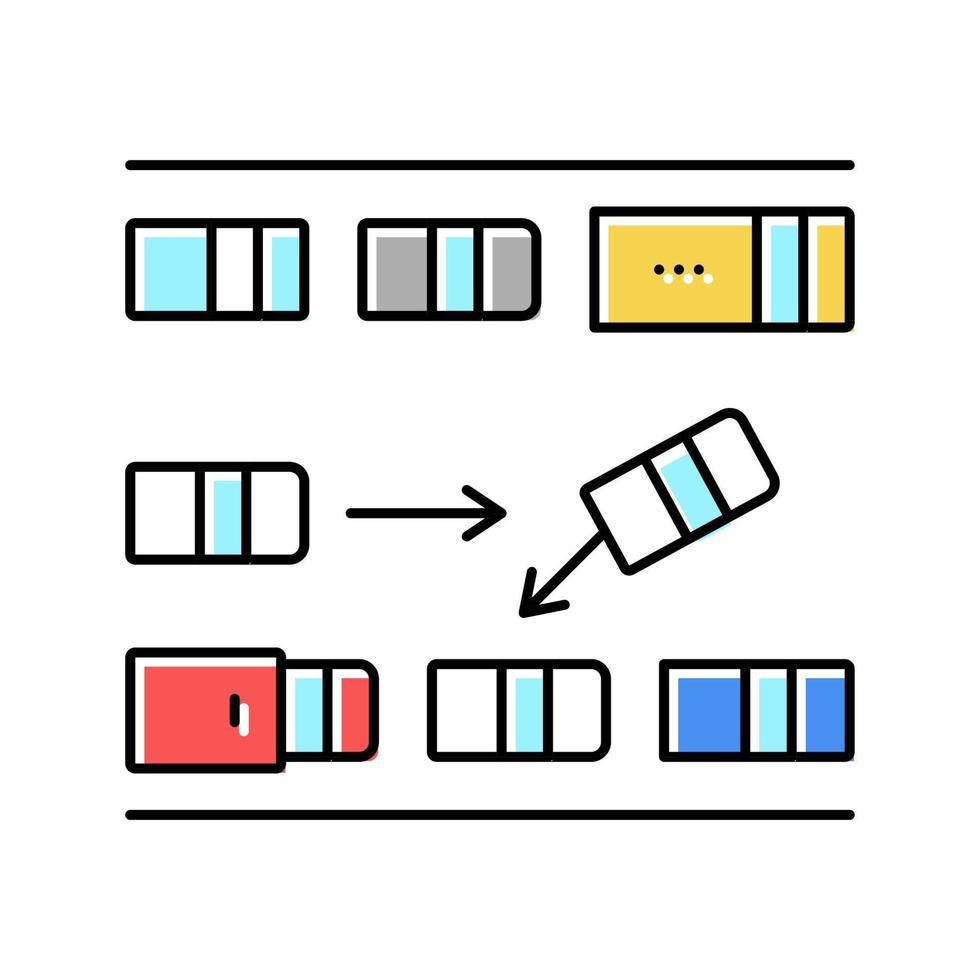 Ilustración de vector de icono de color de estacionamiento paralelo