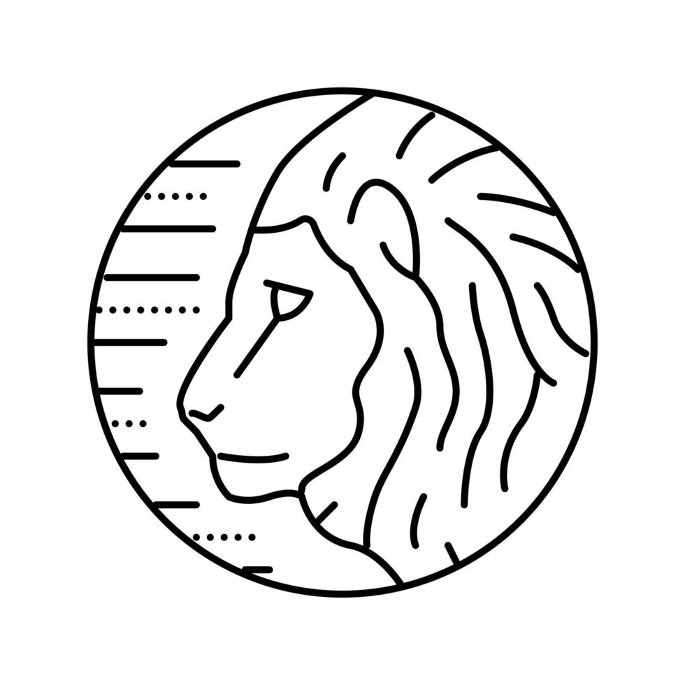 león, zodíaco, línea, icono, vector, ilustración vector