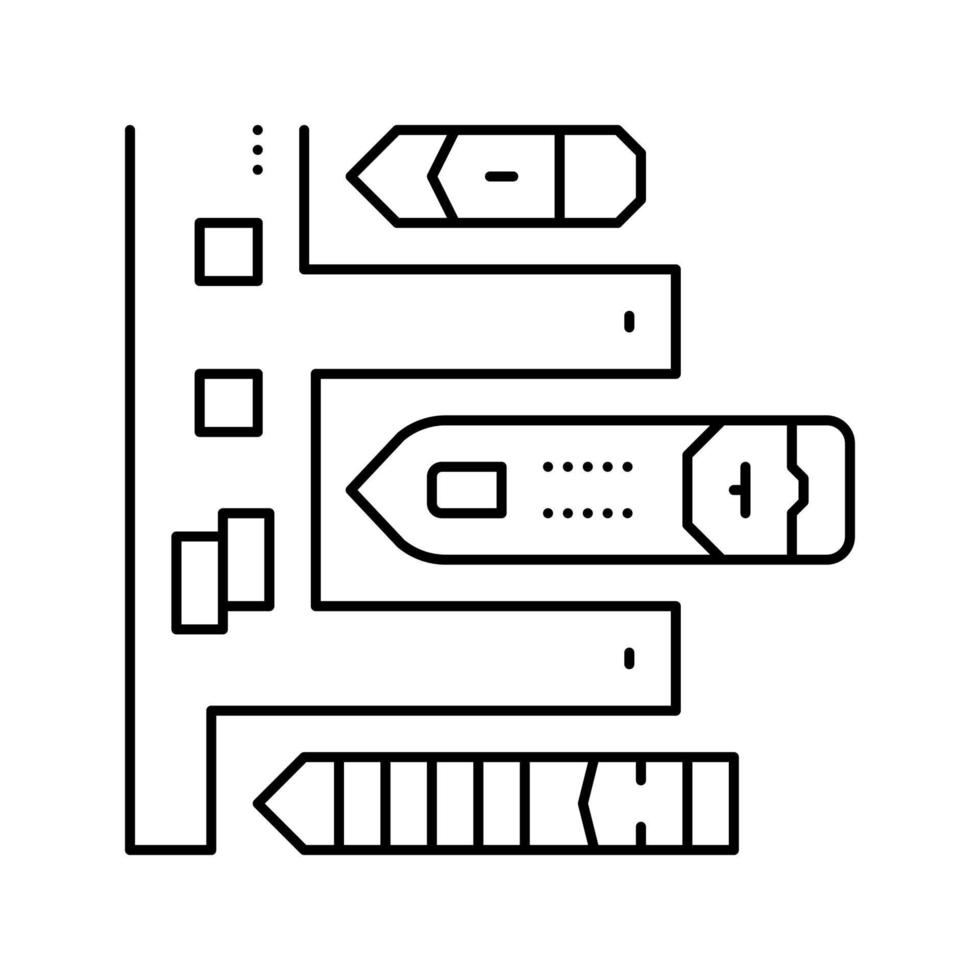 pier of port line icon vector illustration