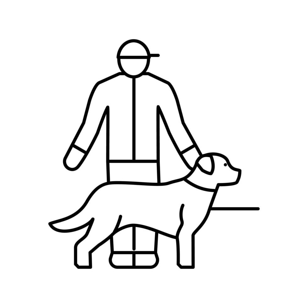 ilustración de vector de icono de línea de cuidador de mascotas