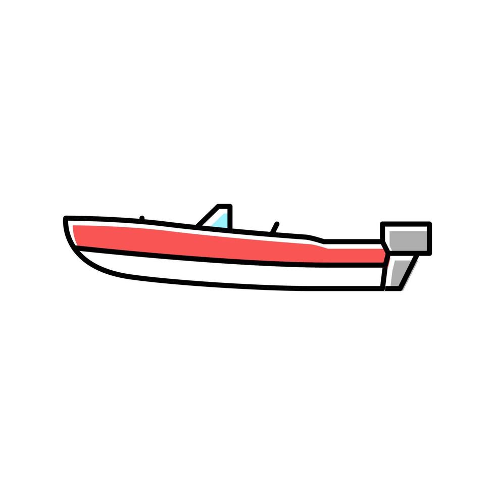 runabout barco color icono vector ilustración