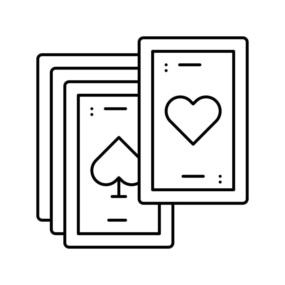 jugar a las cartas mens ocio línea icono vector ilustración