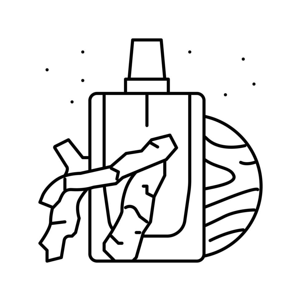 notas amaderadas perfume línea icono vector ilustración