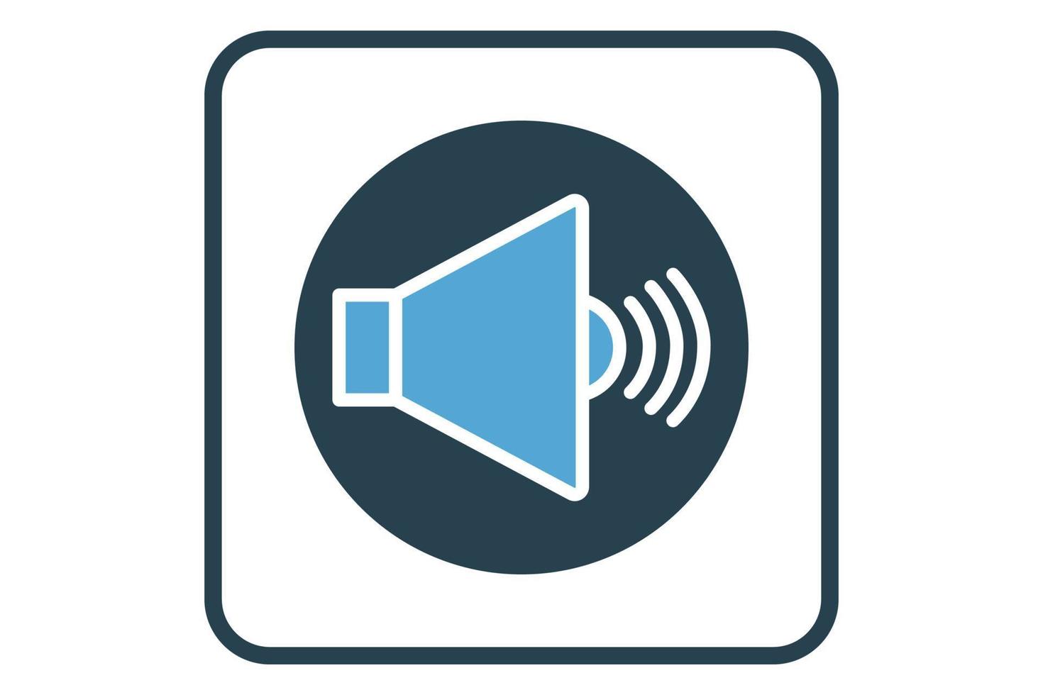 Volume icon illustration. icon related to music player. Solid icon style. Simple vector design editable