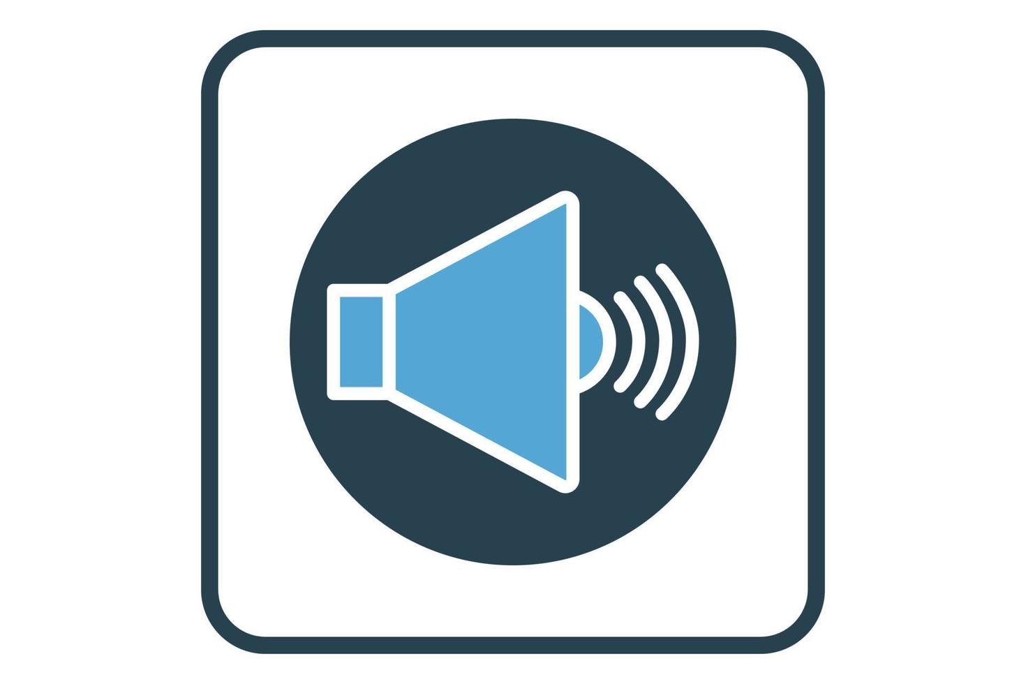 Volume icon illustration. icon related to music player. Solid icon style. Simple vector design editable