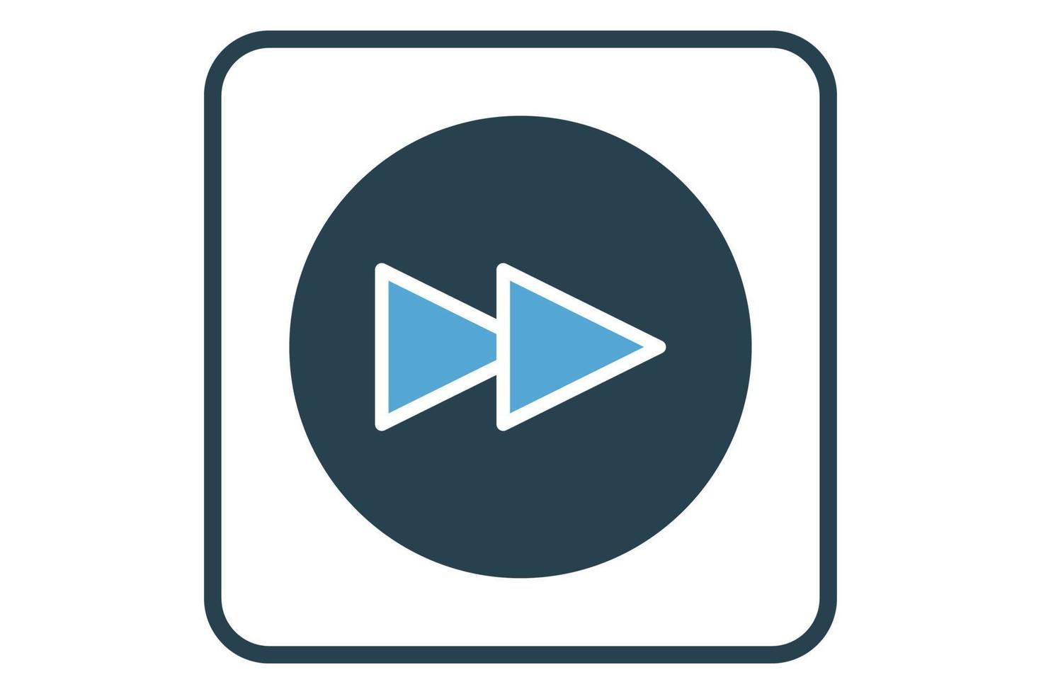 Fast forward icon illustration. icon related to music player. Solid icon style. Simple vector design editable