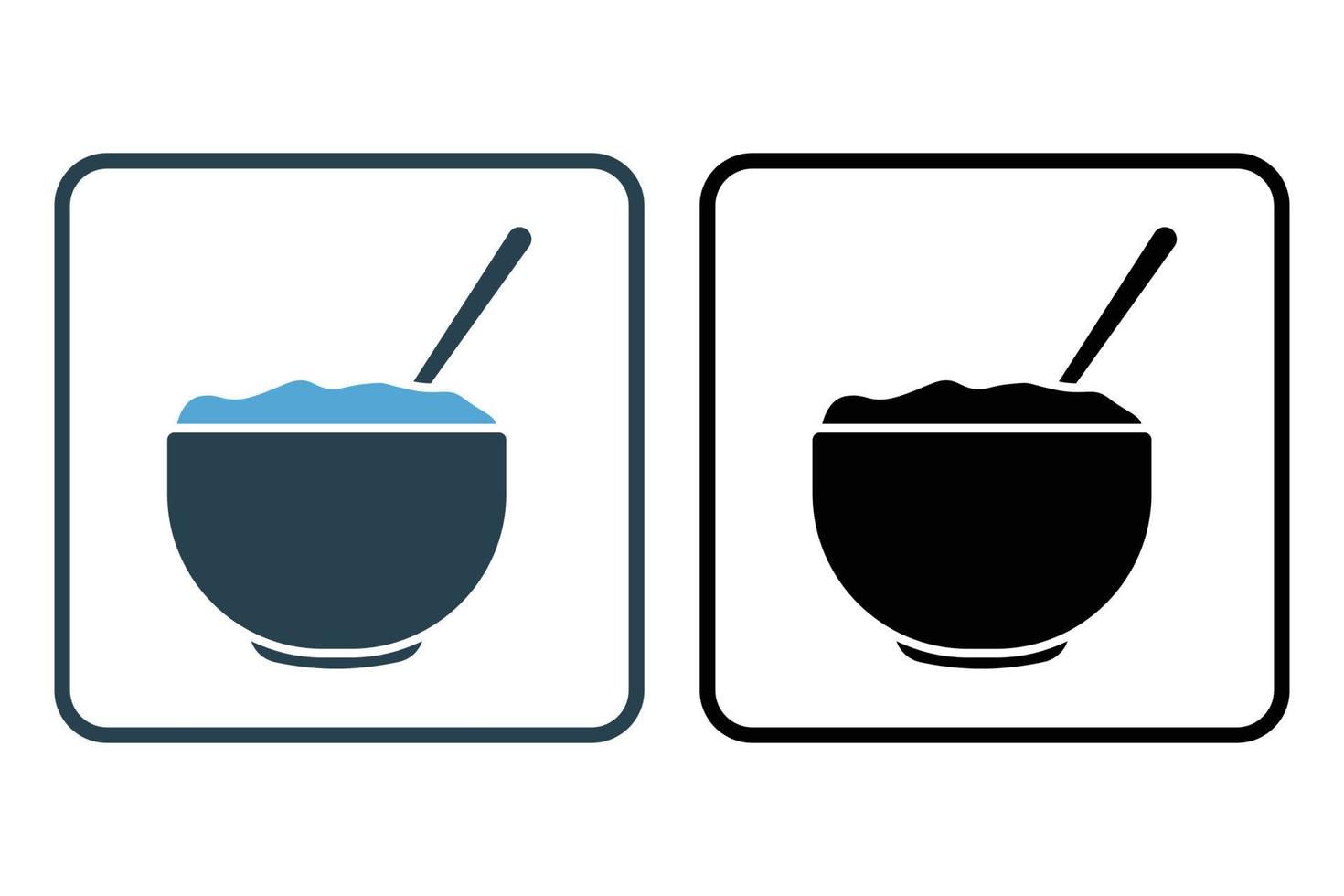 Porridge icon illustration. Icon related to breakfast. Solid icon style. Simple vector design editable