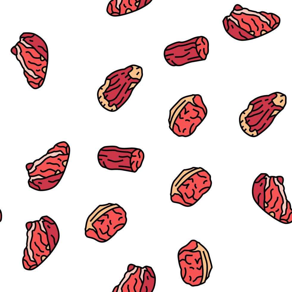 Beef Meat Nutrition Production vector seamless pattern