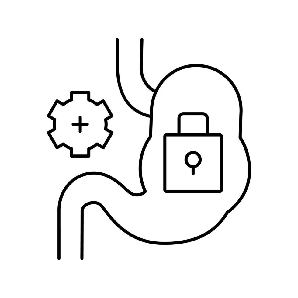 stomach work stop line icon vector illustration