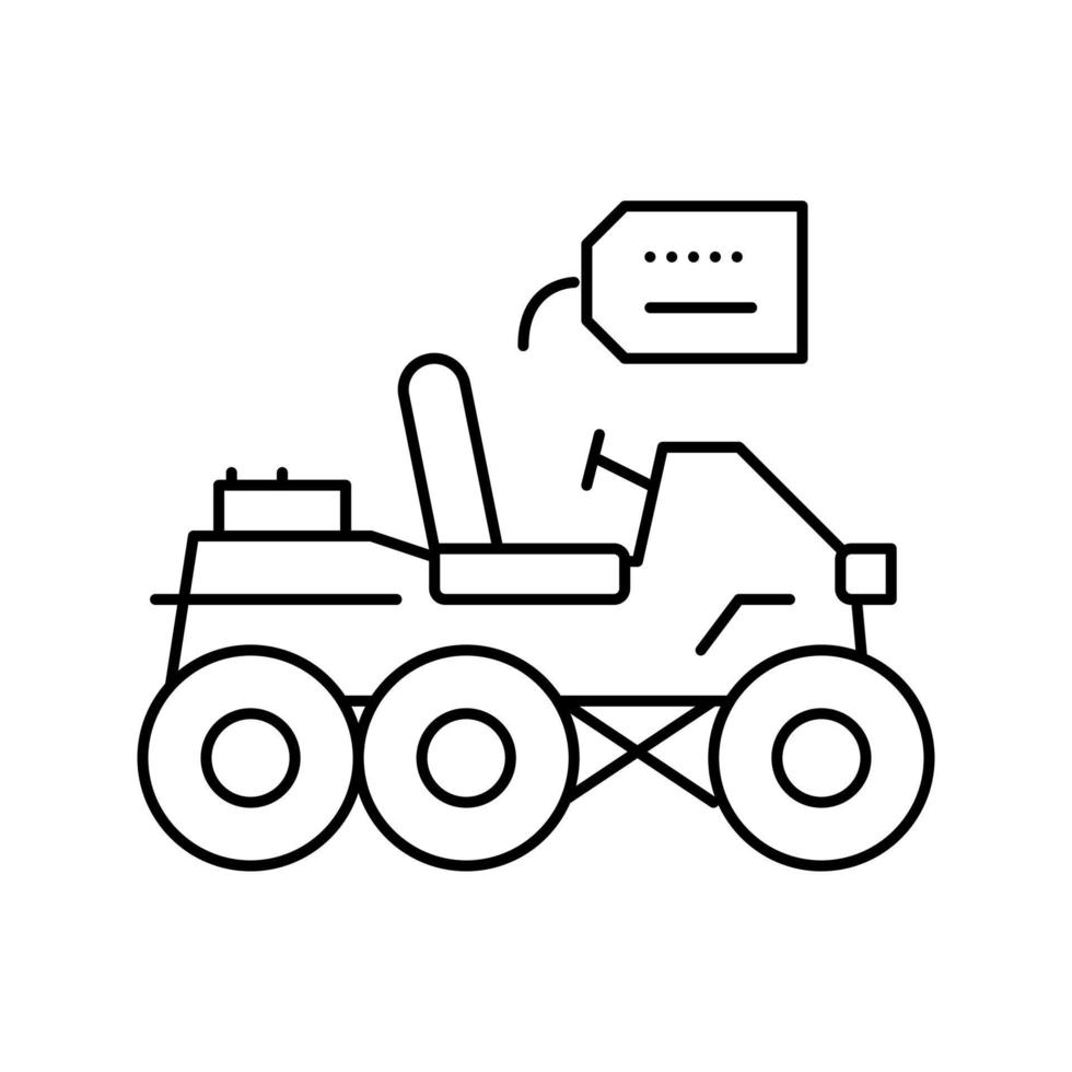 homemade vehicle line icon vector isolated illustration