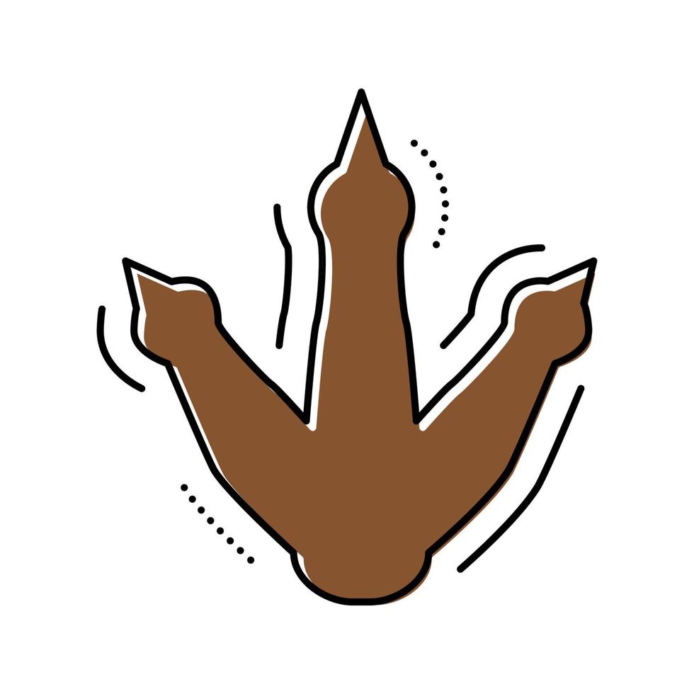 dinosaur footprint color icon vector illustration