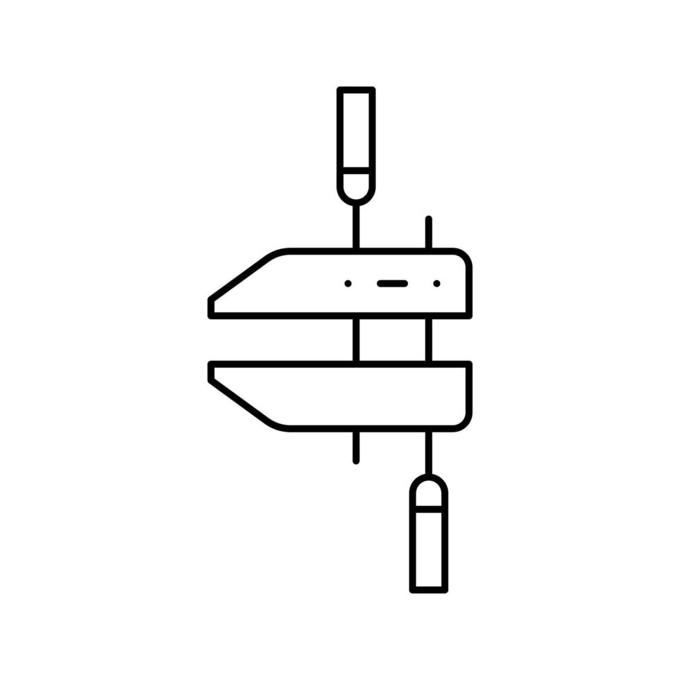 hand screw clamp line icon vector illustration