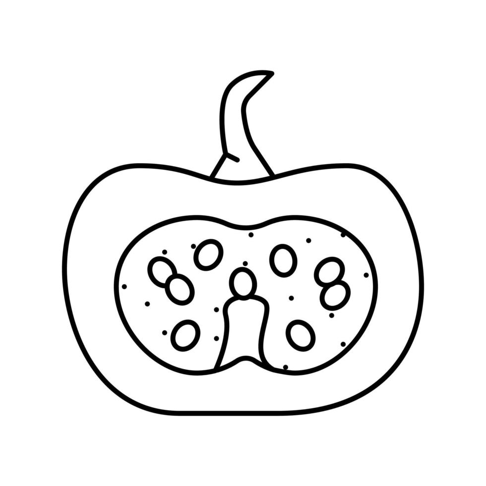 cut pumpkin line icon vector illustration