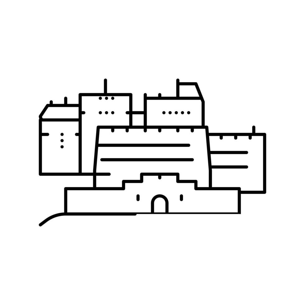 edinburgh castle line icon vector illustration