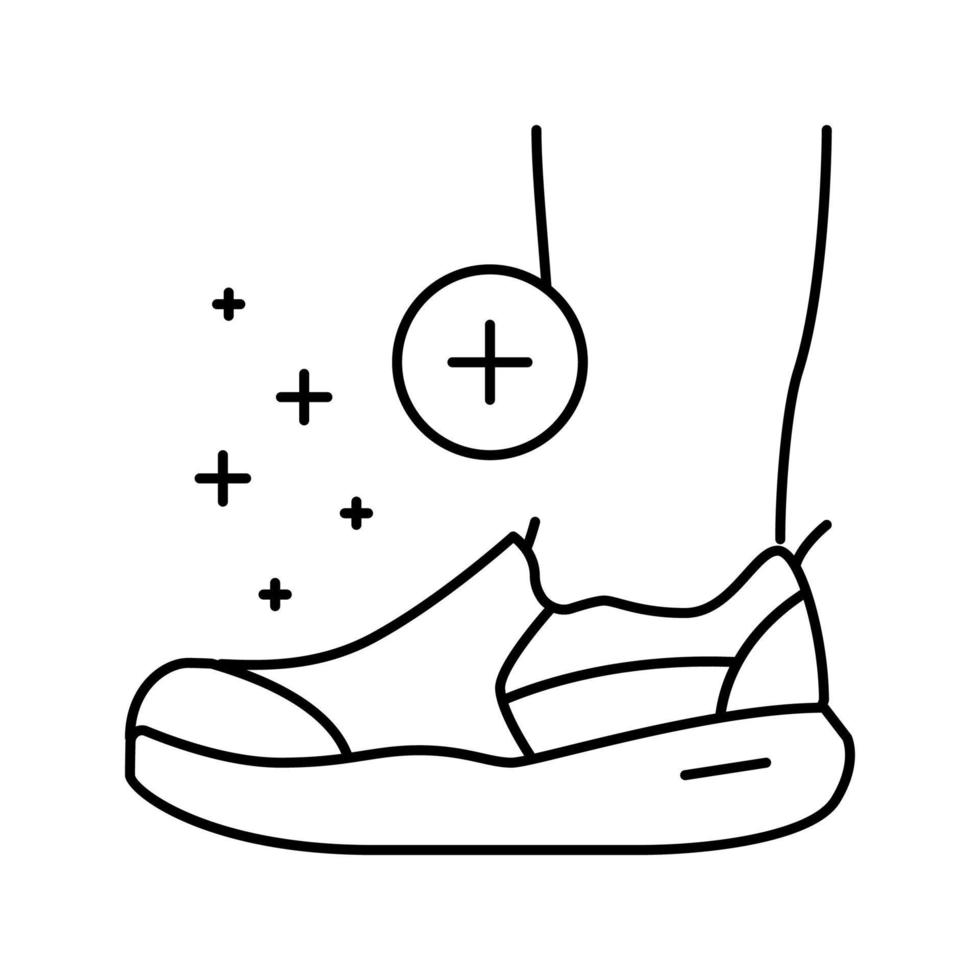 zapatos ortopédicos para pies línea icono vector ilustración
