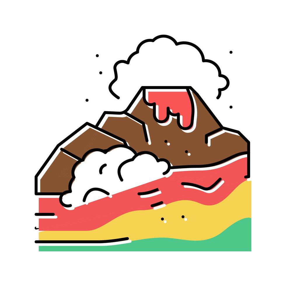 volcano hawaii color icon vector illustration